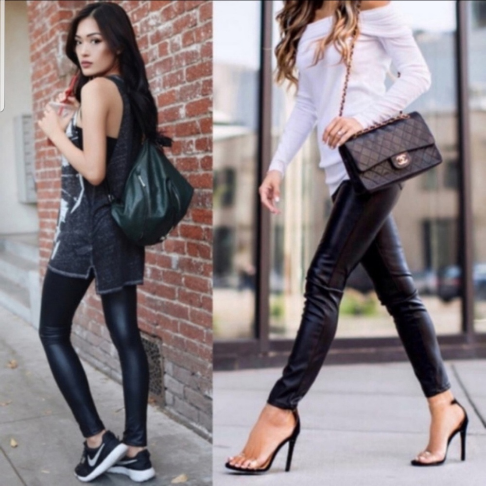 Matte Faux leather leggings NWT
